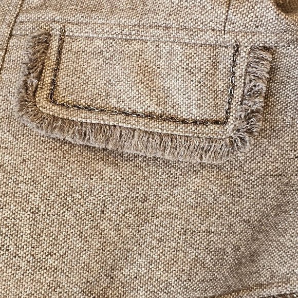 Y2K‎ Cache 6 8 Gray Silver Boucle Tweed Blazer Chain Detail Sparkle Business - Picture 9 of 13